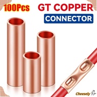 CHEESELY 100Pcs Wire Terminal Crimp, GT-1/1.5/2.5/4/6/10/16/25 Brass GT Copper Terminal Connecting T