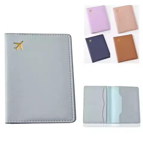 Fashion Airplane Print Passport Holder Women Men Passport Cover Flight Ticket Clip Passport Covers T