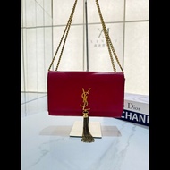 YSL 紅色流蘇全皮kate中號 肩背包斜背包