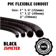 Flexible pvc conduit corrugated flexible pipe 32mm/ 40mm / 50mm (Wiring Flexible Hose) Black PER/COI