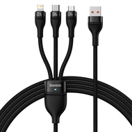 Baseus สายชาร์จเร็ว รุ่น  Flash Series Ⅱ Fast Charging Data Cable แบบ USB to Micro USB+Lightning+Typ