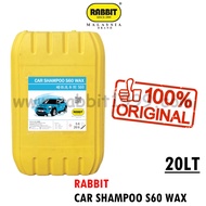 RABBIT CAR SHAMPOO S60 WAX - 20Lt - NANO CarWash Shampoo 20L / Car Shampoo Wash & Shine PH Balance 2