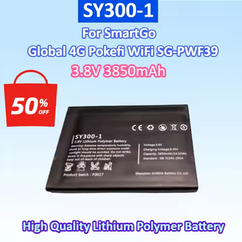New Battery 3.8V 3850mAh SY300-1 For SmartGo Global 4G Pokefi WiFi SG-PWF39 Lithium Polymer Battery