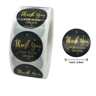 50-500pcs Black Handmade Stickers Gold Foil Thank You Stickers Seal Labels For Christmas Party Gift Packaging Sticker