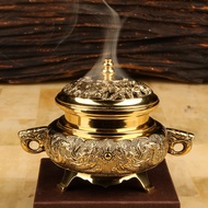 Agarwood Burner, Bud Agarwood, Molded Gold Copper Ring - Free With Bass Ring Base