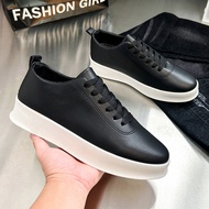 Black Men's Shoes Flat Skateboard Shoes Round Toe Lazy Shoes Casual Lightweight Sports Shoes Flat Sh