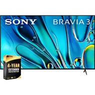 Sony K65S30 BRAVIA 3 65 inch 4K HDR Smart LED TV 2024 Bundle with 4 YR CPS Enhanced Protection Pack