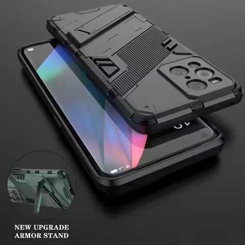 Armor Bracket Case For OPPO Find X3 Pro Realme 7 Narzo 20 C15 C12 V15 GT Reno 5 Pro Plus 4 Lite A93 