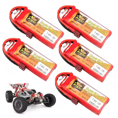 7.4 V Lipo battery for WLtoys 144001 2.4G Racing RC Car battery spare parts 2S 7.4V 3300mAh Lipo bat