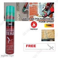 🤞🥈🀠AKFIX 805 750ml Polyurethane Foam PU Foam Spray Fill Crack and Joint Spray Fireproof Busa untuk Menyumbat Lubang