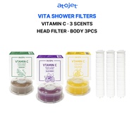 [ATOJET] 2nd Gen Vita Shower Replacement Filter | Vitamin C Head Filter / Body Filter 3pcs | 3 Scent