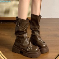 Dwayne Women’s Knee-High Platform Biker Gladiators - Harajuku Inspired Y2K Punk Shoes