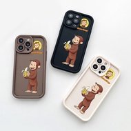 Curious George phone case for iPhone 16 15 14 13 12 11 Pro max silicone soft case cute shockproof an