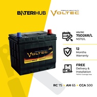 [ 75D26L | 75D26R | Voltec Premium Heavy Duty ] Car Battery Bateri Kereta | Proton Perdana Wira Waja Exora Toyota Camry Unser Alphard Estima Vellfire Subaru Nissan Resort Navara Sentra Sunny Naza Ria Isuzu DMax Chery Easter | NS70 | NS70L | D26R | D26L