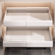 Retractable Shelf in Kitchen Cabinet Household Pull-out Seasoning Storage Pull Basket Dishes Drawer 