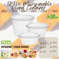 R10 / R12 / R16 / R20 / R25 / R30 250ml - 750ml 50Pcs Microwavable Round Container - Teka