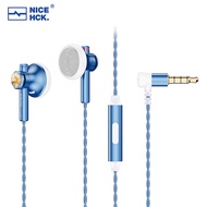 NiceHCK EB2S PRO 3.5mm Plug with Mic Flat-Head Earbud HIFI Wired Earphone 15.4mm LCP Diaphragm Dynam