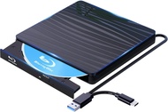 ไดรฟ์ออปติคอลบลูเรย์ภายนอก USB3.0 สำหรับแล็ปท็อปพีซี Windows 11/10 Mac แบบพกพา 3D BD-RW ไดรฟ์ BD DVD
