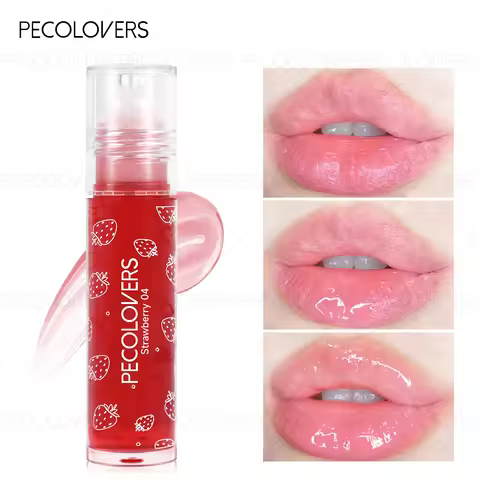 Moisturizing Lip Oil Jelly Strawberry Tinted Capsule Liquid Lip Blam Waterproof Transparent Color Li
