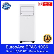 EuropAce EPAC 10C6 Smart Portable Aircon. 10,000 BTU. Silver Ion Filtration. 5 Year Warranty.