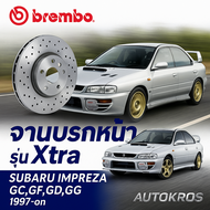 ส่งไว Brembo Xtra จานเบรกหน้า Subaru Impreza GC GF GD GG (4 Pot) ปี 1997- (D09.9077.1X) แท้ 1 คู่