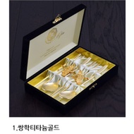 Made in korea Titanium Gold Cutlery Set 70th and 80th birthday gift Gold spoon and chopsticks Silver