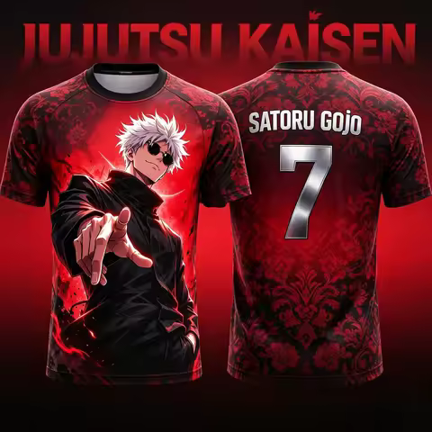 Jujutsu Kaisen 2026 Summer New NO.10 NO.7 Satoru Gojo Anime Special Football Jersey T-Shirt Adult Me