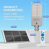 TORY ไฟโซล่าเซลล์ 500W 1000W IP67 กันน้ำป้องกันฟ้าผ่าทนความร้อนไฟถนนพลังงานแสงอาทิตย์ประหยัดพลังงานท