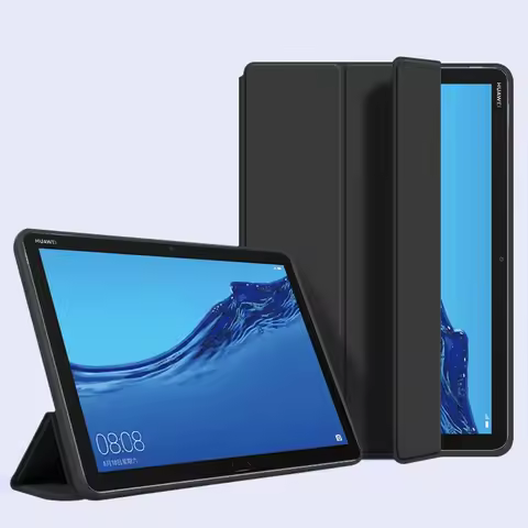 Funda For Huawei Mediapad M5 Lite 10 Case 10.1 Trifold Leather Soft Back Stand Tablet For Huawei Med
