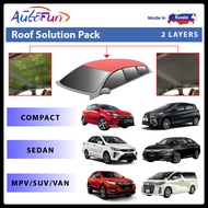 AUTOFUN Roof Soundproofing / Noise Deadening Solution Pack – 2 LAYERS (Compact / Sedan / MPV / SUV / Van)