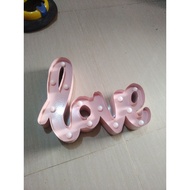 Asda Pink LOVE Marquee Light Metal Preloved from UK Box