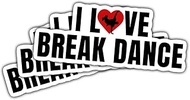 3 Pcs I Love Breakdance Sticker, Hip Hop Dance Vinyl Decal for Teens, Adults, Laptop, Car, Water Bot