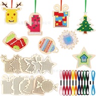 Christmas Wooden Cross Stitch Kit Cross Stitch Christmas Tree Decorations Hanging Decorations Beginn