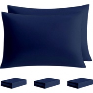 6pcs Standard Size Solid Color Pillowcase Set, 20x26 Envelope Closure Pillowcases, Soft Solid Color 