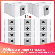 14Pcs Dust Bagsfor Ecovacs Deebot X8 Pro Omni/T50 Pro Max Omni/T80 Omni/Yeedi S14 Plus 3.5L Large Re