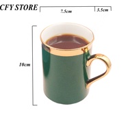 300mL Nordic Style Ceramic Mug with Gold Plated Edges Milk Coffee Cola Tea Cup Office and Home Drink
