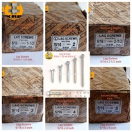 [1 DOS] Fisher 5/16x1 1/2", 5/16x2", 5/16x2 1/2", 5/16x3", 5/16x4", 5/16x5" Key 13 Lag Screw / Deck 