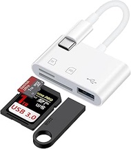 USB C SD Card Reader for Samsung Galaxy S25 S24 FE Ultra S23 S22 S21,High Speed Type C Micro SD Memo