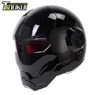 djoumgMotorcycle Full Face Helmet Retro Modular Helmet Casco Moto Fashion Cool Personality Vintage Capacete De Moto DOT Certification