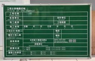 綠底白字公共工程施工告示牌鋁框75x120cm磁性.採用光學白板膜製作好寫易擦品質保證-大新白板