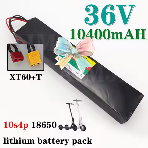 36V 10400mAh 10S4P Electric Scooter Lithium Battery Pack 18650 Cells with BMS for 750W-1000W Scooter