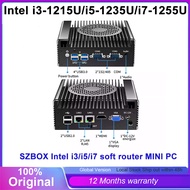 SZBOX R12 Intel i3-1215U/i5-1235U/i7-1255U soft router DDR4 3200Mhz NVME Pcie 3.0 MINI PC