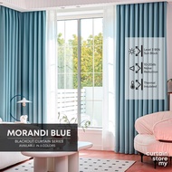 Morandi Blue Series 95% BlackOut Curtain Langsir (Adjustable Height Up To 270cm)
