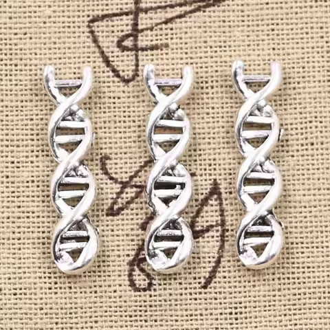 20pcs Charms Deoxyribonucleic Acid DNA 28x7x4mm Antique Silver Color Pendants DIY Crafts Making Find