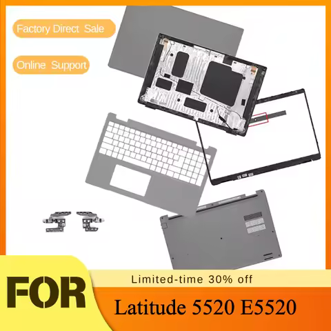 New LCD Top Cover/Back Cover/Front Bezel/Hinges/Bottom Case Replace Part For Dell Latitude 5520 E552