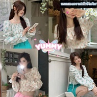 Yummy Shop (72031) -C Floral Off Shoulder Top Chiffon Fabric