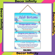 Hiasan Dinding ADAB BERTAMU 4 susun Gantungan doa keluar masuk rumah