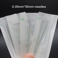 100pcs 1RL Disposable Short Tattoo Needle 0.35mm*35mm Steel Eyebrow Lip Needle for Permanent Makeup 
