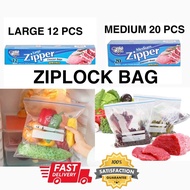 Reuseable Ziplock transparent zip bag kitchen storage bag food snack keeper freezer beg zip dapur si
