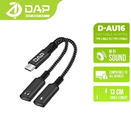 DAP D-AU16 Audio Splitter Type C to 2 Type C Support Charging & Listen Adapter cable